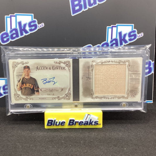 2016 Allen & Ginter - Buster Posey Autograph Jumbo Relic - San Francisco Giants - 4/10