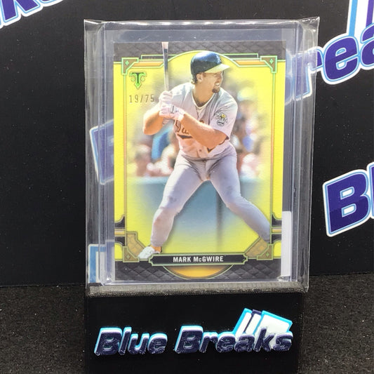 2022 Topps Triple Threads Yellow Refractor Mark Mcgwire 19/75 #63 - Oakland Athletics