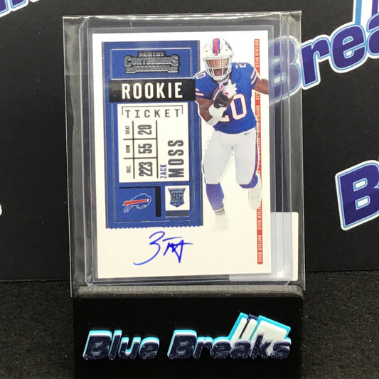 2020 Panini Contenders Rookie Ticket Zack Moss auto RC #131 Bills