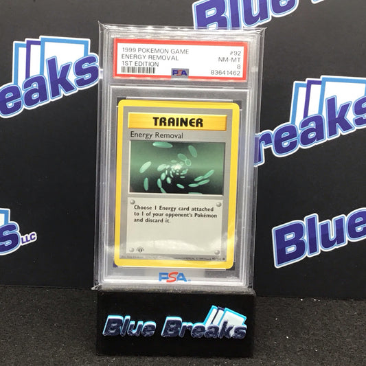 1999 Pokémon Game 1st Edition Energy Removal #92 PSA 8