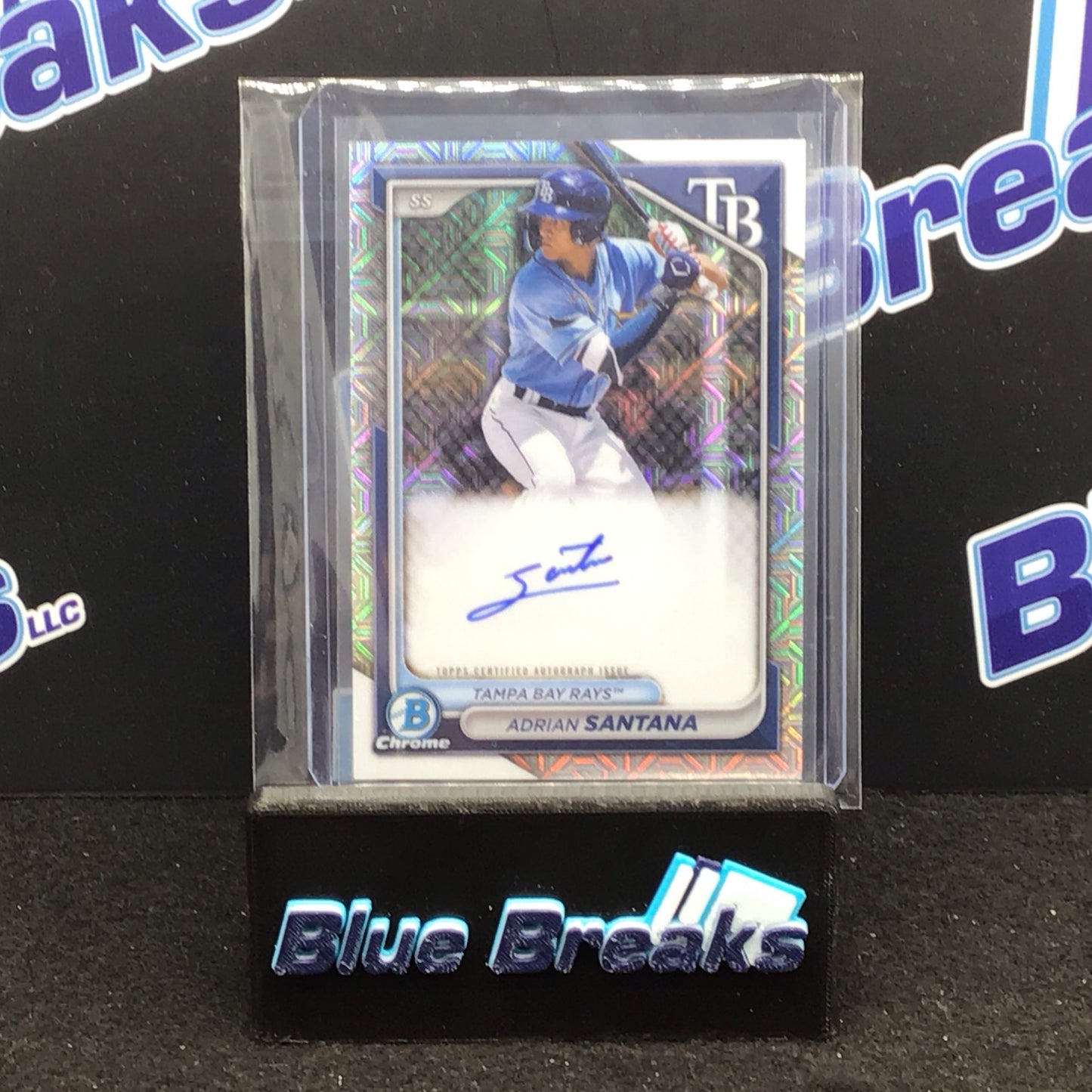 2024 Bowman Mega Box Mojo Refractor Autograph Adrian Santana #BMA-AS - Tampa Bay Rays