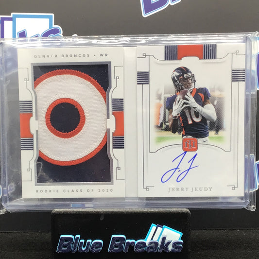 2020 Panini National Treasures Rookie Jumbo Prime Signatures Jerry Jeudy 86/99 #RJB-JJ Broncos