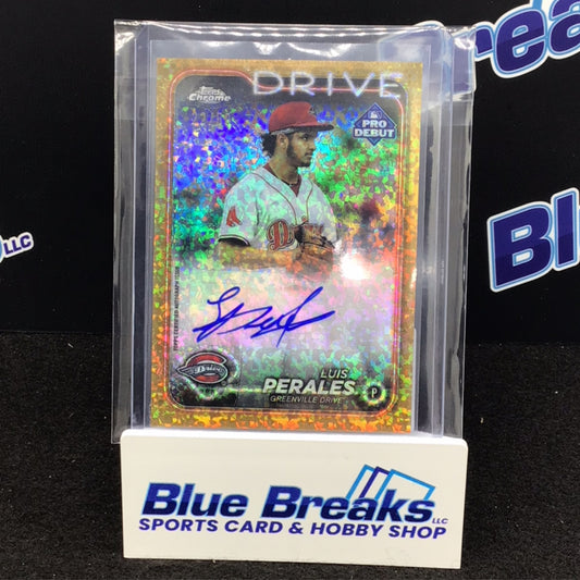 2024 Topps Pro Debut gold mini-diamonds Luis Perales auto 22/50 #PDC-43 Greenville Drive/ Boston Red Sox