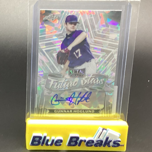 2021 Leaf Metal Draft Future Stars Silver Crystals Gunnar Hoglund auto FS-GH1 Blue Jays