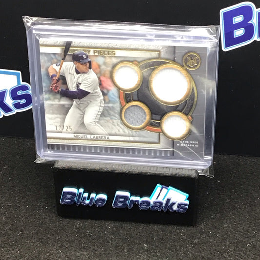 2023 Topps Museum Collection Primary Pieces quad relic Miguel Cabrera 17/25 #SPPPQR-MC Tigers