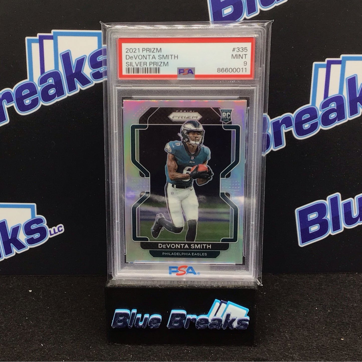 2021 Panini Prizm Silver Prizm DeVonta Smith RC #335 PSA 9 Eagles