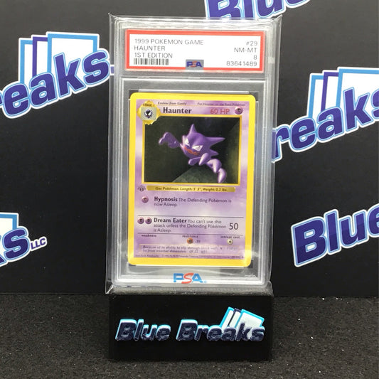 1999 Pokémon Game 1st Edition Haunter #29 PSA 8