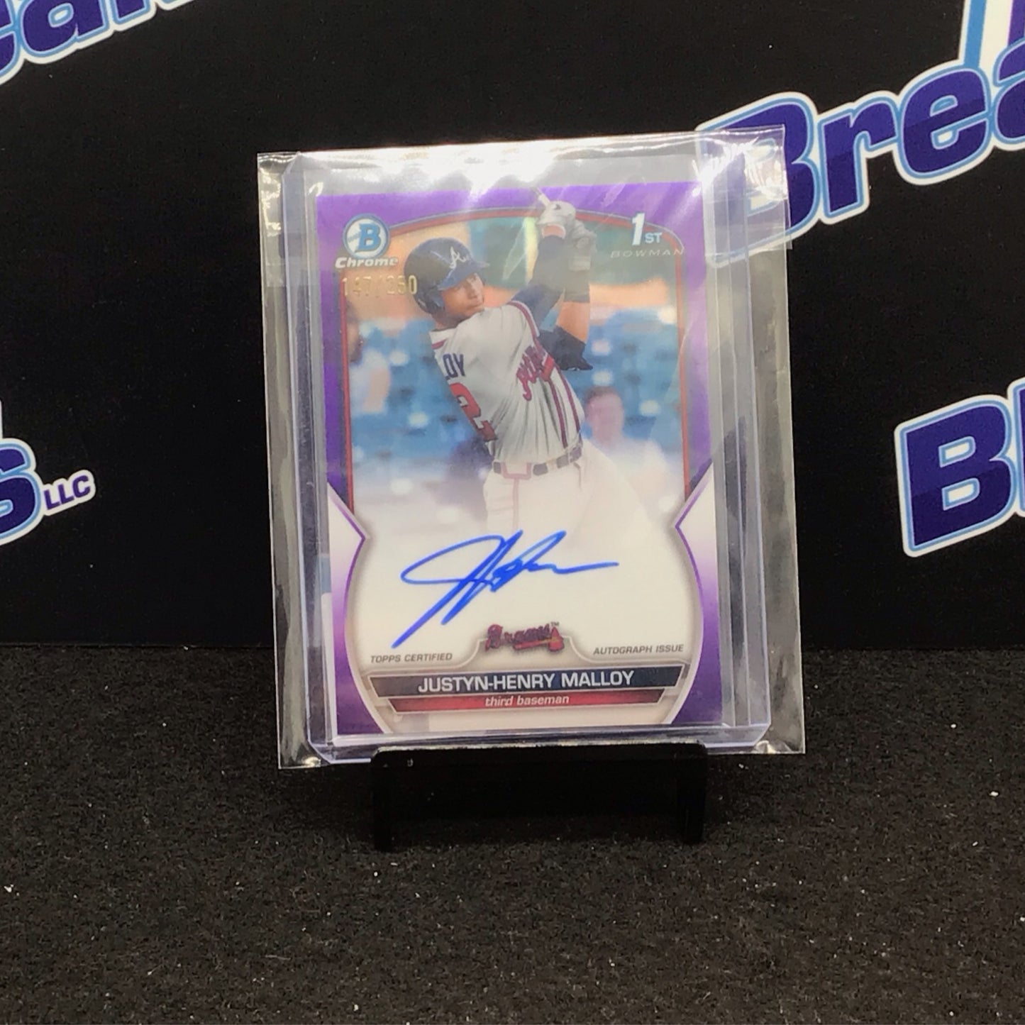 2023 Bowman Chrome 1st Bowman Purple Justyn-Henry Malloy auto 147/250 #CPA-JMA Braves