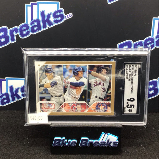 2023 Topps Series 1 Gold League Leaders Judge Ramirez Tucker 250/2023 SGC 9.5