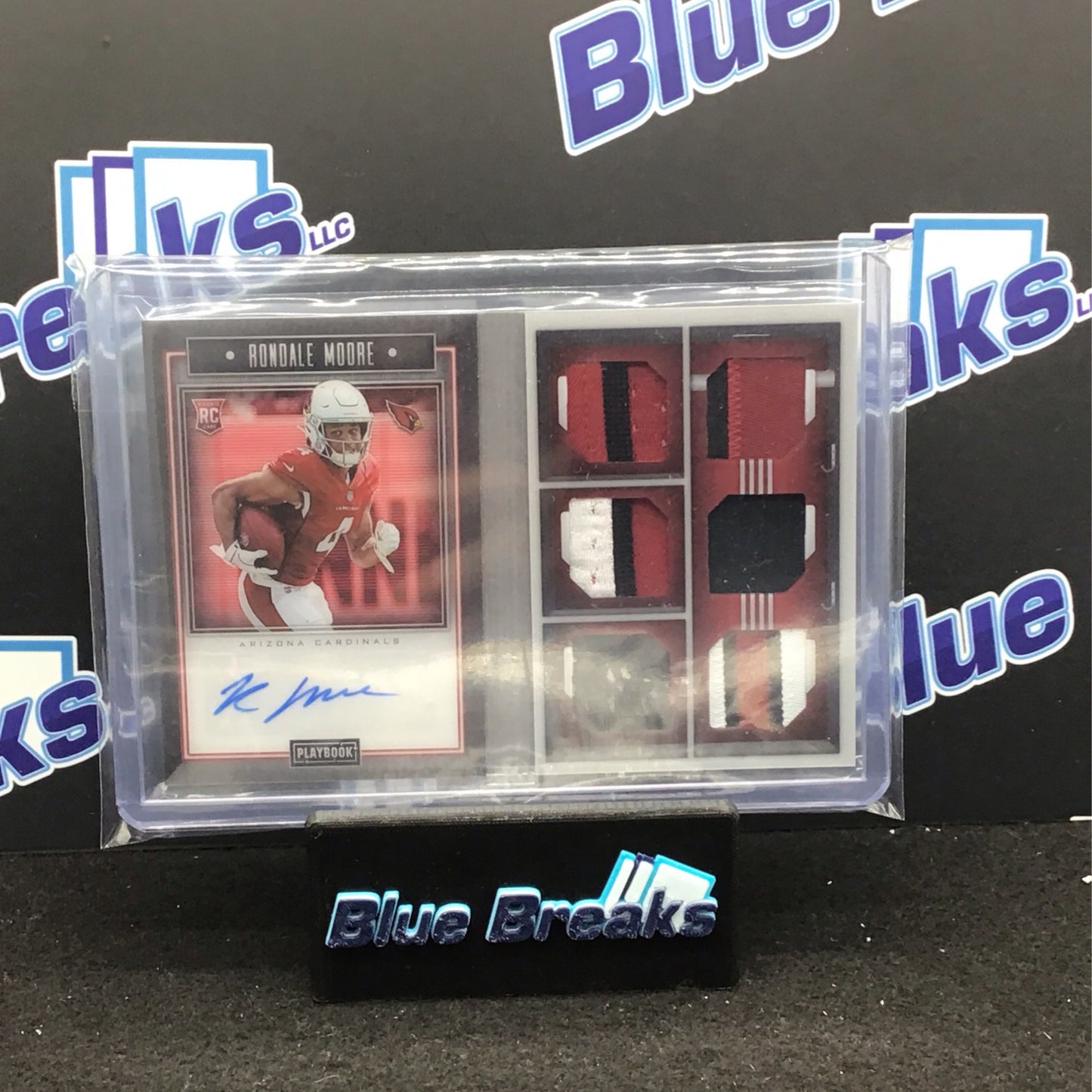 2021 Panini Playbook Rookie Signature Locker Rondale Moore sextet relic auto 10/99 RC #RL-RMO Cardinals