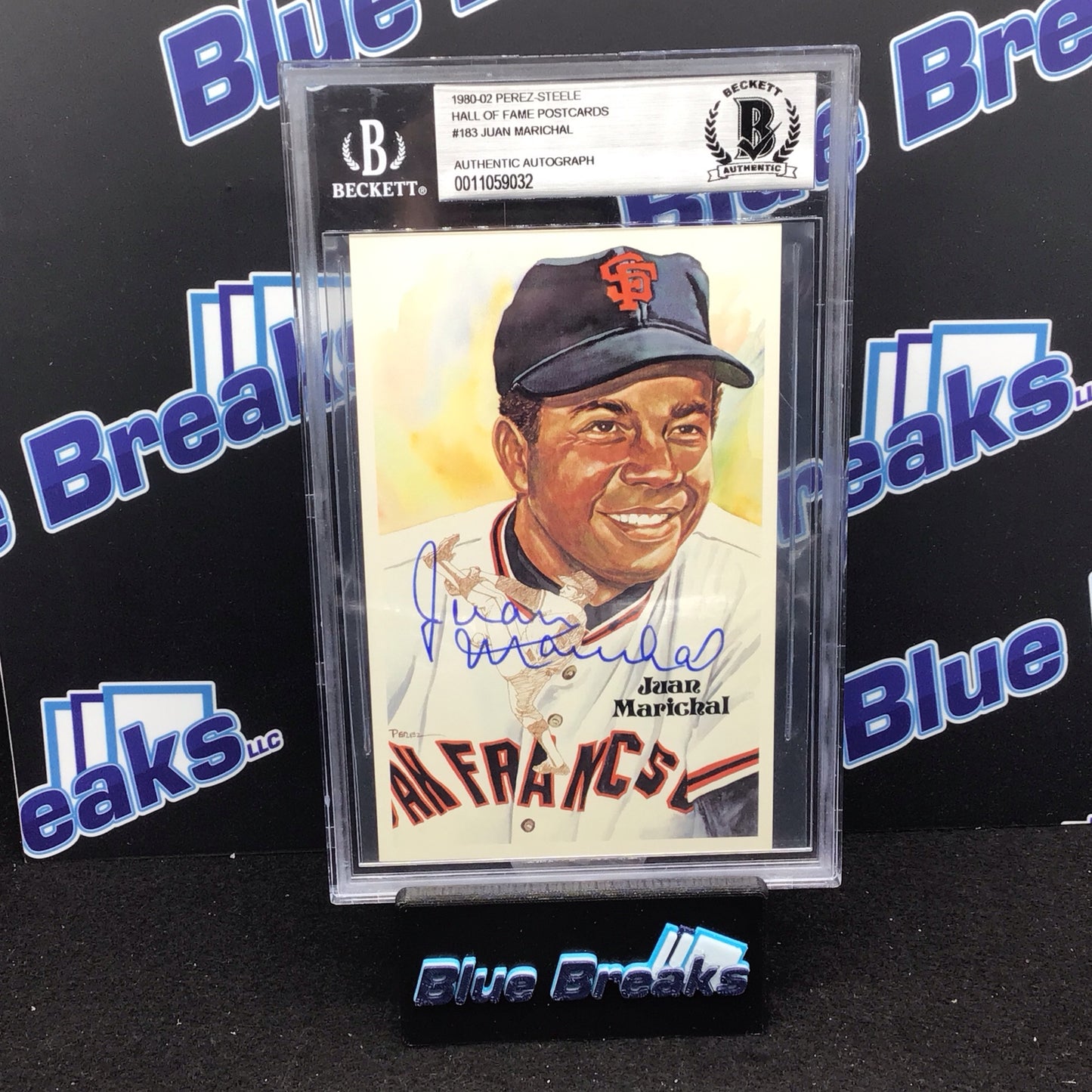 1980-02 Perez Steele - Hall of Fame Postcards - Juan Marichal - Signed - San Francisco Giants - Beckett - 2152/10000