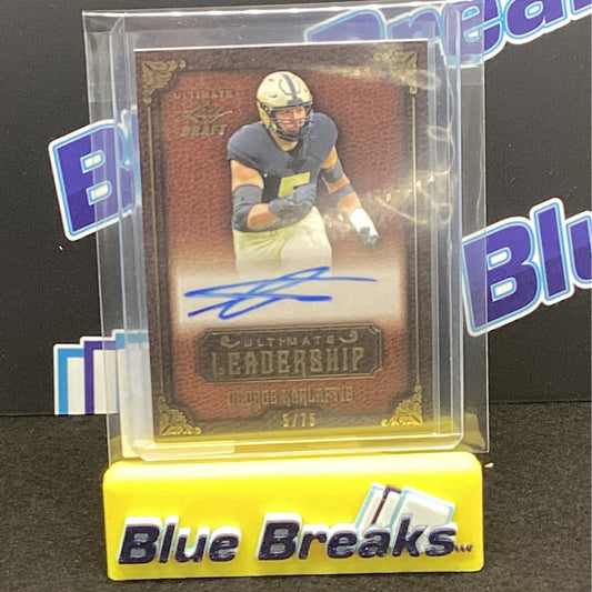 2022 Ultimate Leaf Draft Ultimate Leadership George Karlaftis auto 5/75 UL-GK1 - Kansas City Chiefs