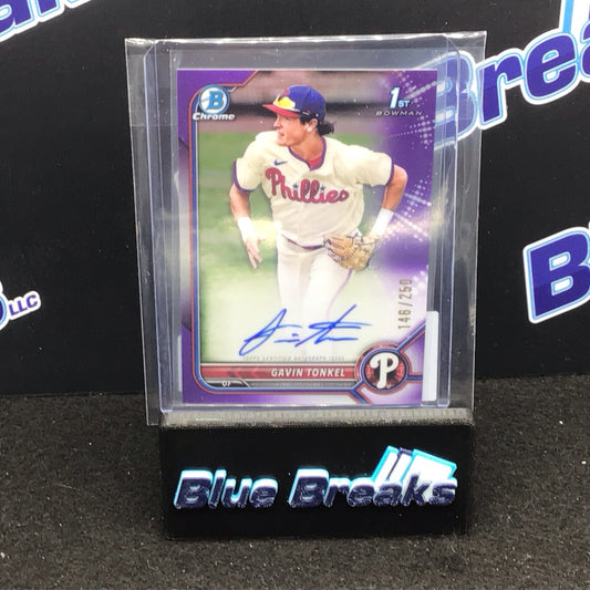 2022 Bowman Chrome 1st Bowman purple Gavin Torkel 146/250 #CPA-GTL Phillies