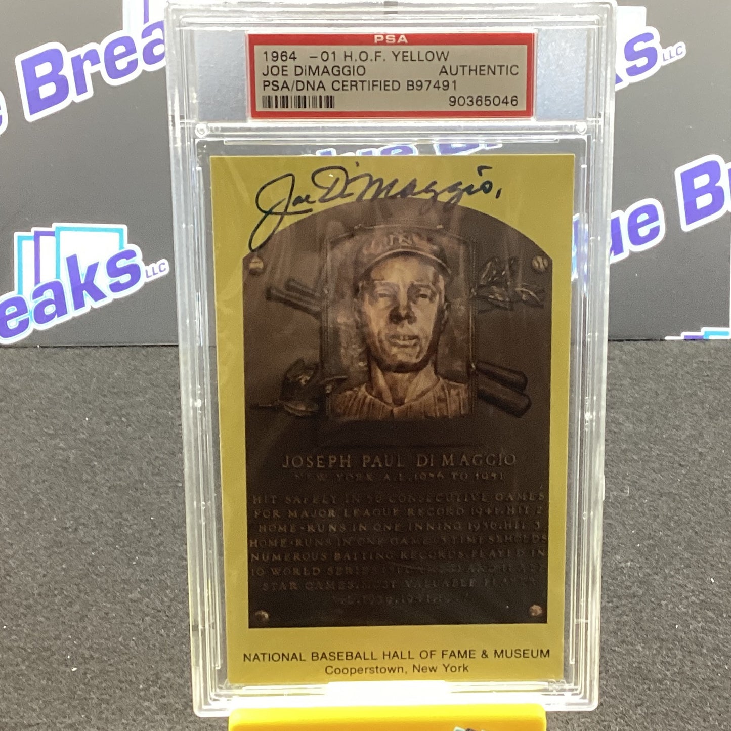 1964 HOF Yellow Joe Dimaggio PSA Authentic