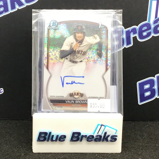 2023 Bowman Chrome Sprarkle Vaun Brown auto 112/299 #CPA-VB Giants