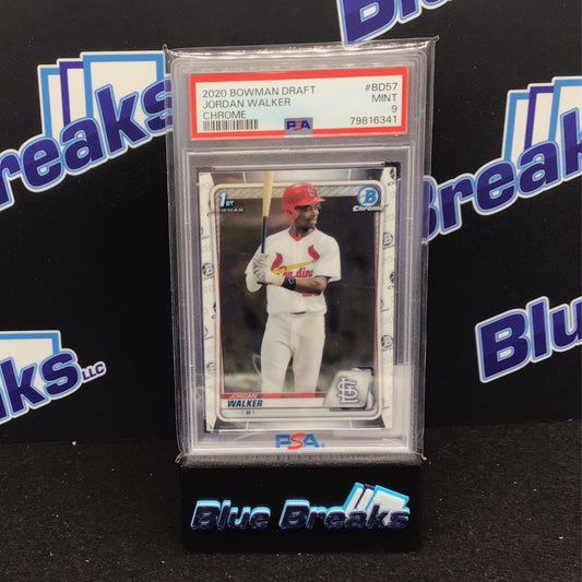 2020 Bowman Draft 1st Bowman Jordan Walker Chrome #BD57 PSA 9 - St Louis Cardinals