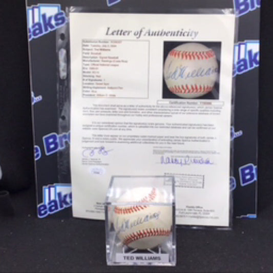 Ted Williams autographed baseball JSA COA