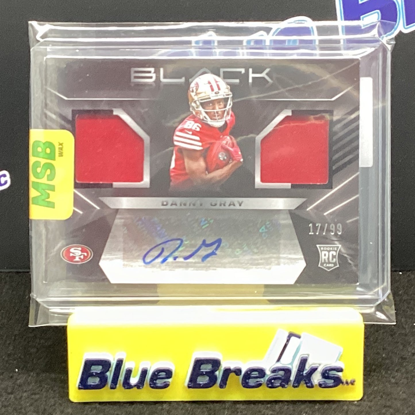 2022 Panini Black - Danny Gray 17/99 San Francisco 49ers