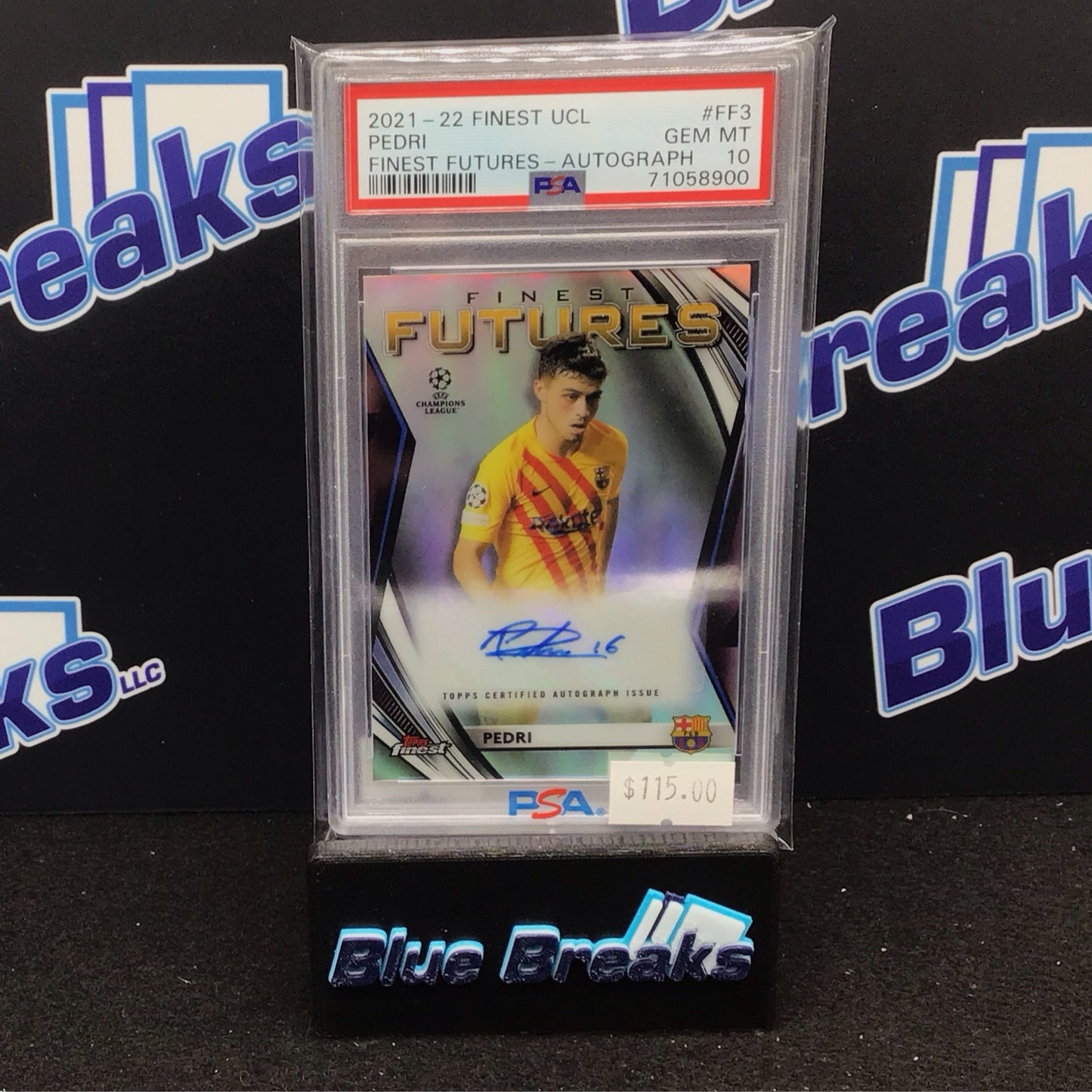 2021-22 Topps Finest UCL Finest Futures Pedri auto 166/200 #FF-3 FC Barcelona