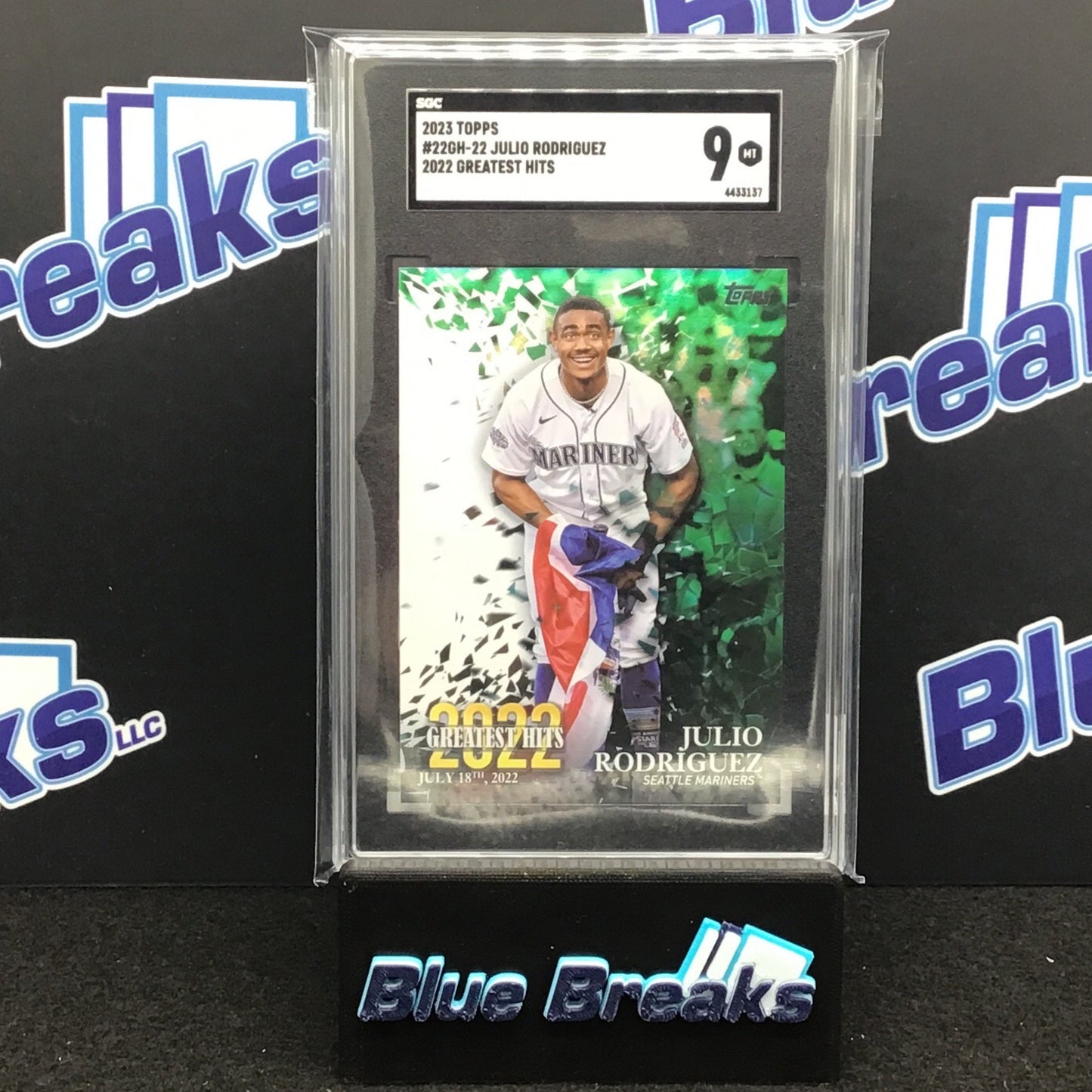 2023 Topps Series 1 2022 Greatest Hits Julio Rodriguez #22GH-22 SGC 9 Mariners