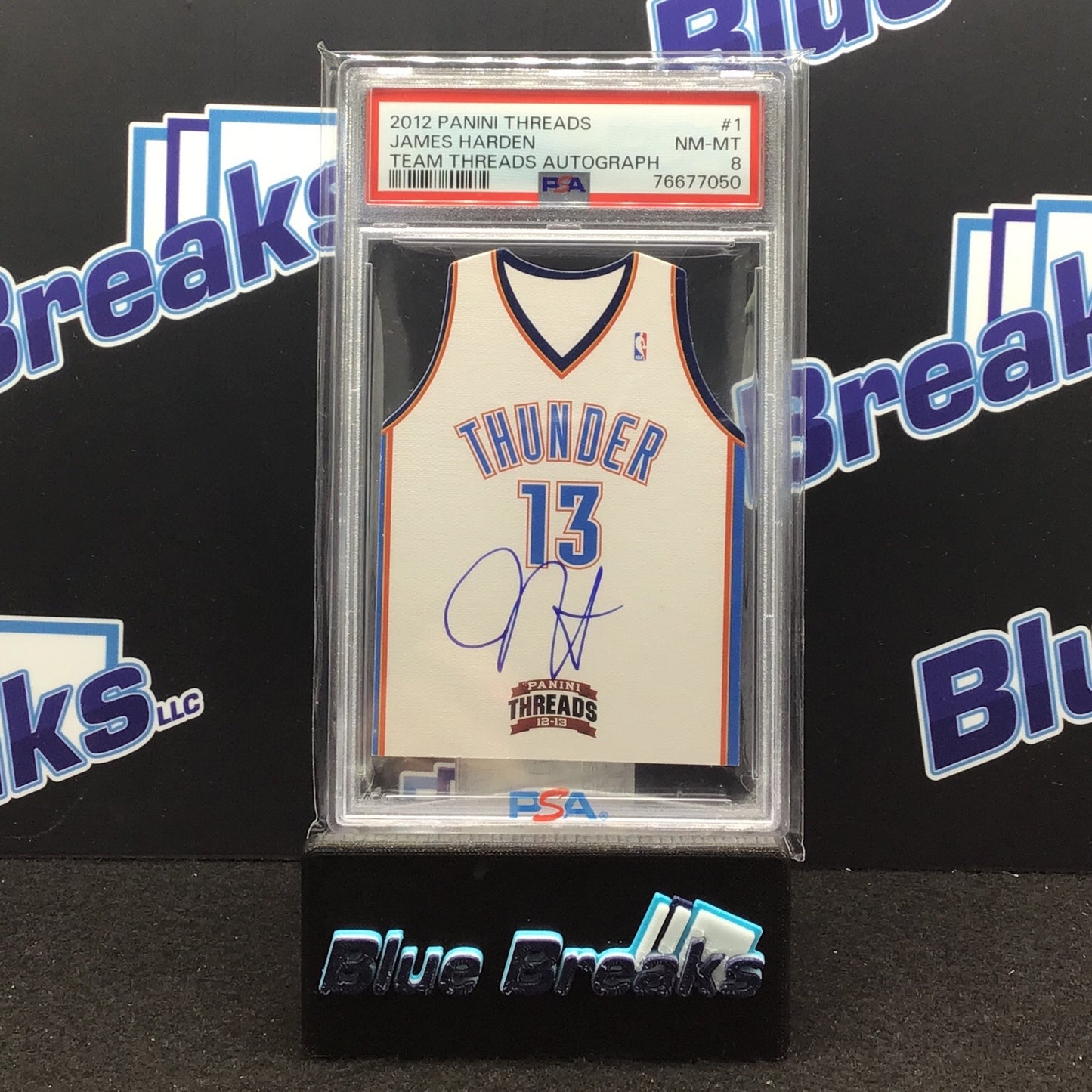 2012 Panini Threads Team Threads James Harden auto #1 PSA 8 Thunder
