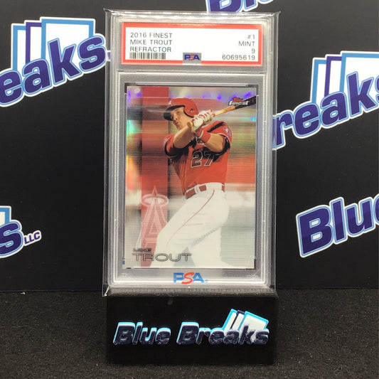 2016 Finest - Mike Trout - Refractor - #1 - PSA 10 - Los Angeles Angels