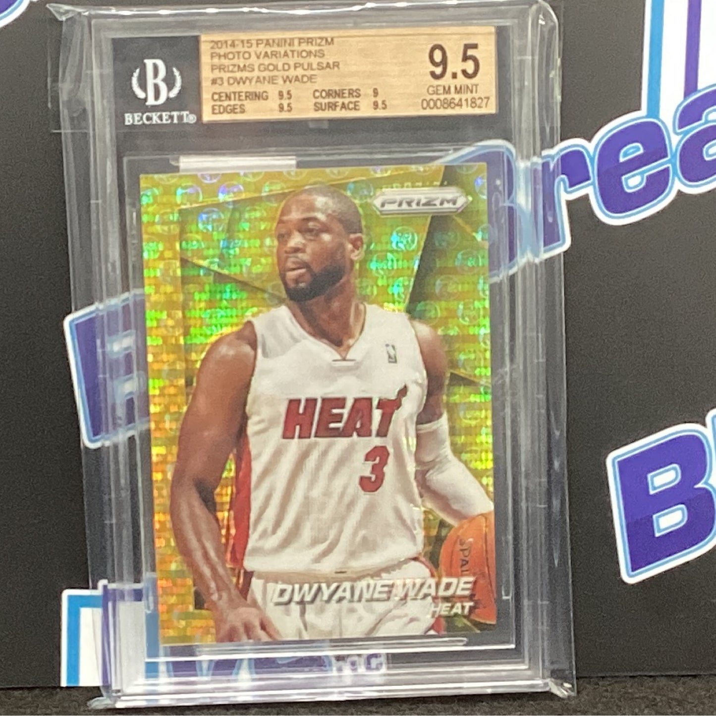 2014 Panini Prizm Gold Pulsar Photo Variation Dwayne Wade Gem 10/10 Mint 9.5 3