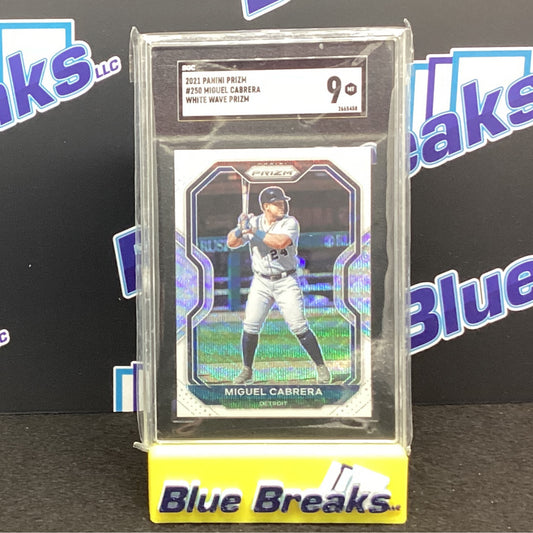 2021 Panini Prizm - #250 miguel Cabrera White Wave SGC 9