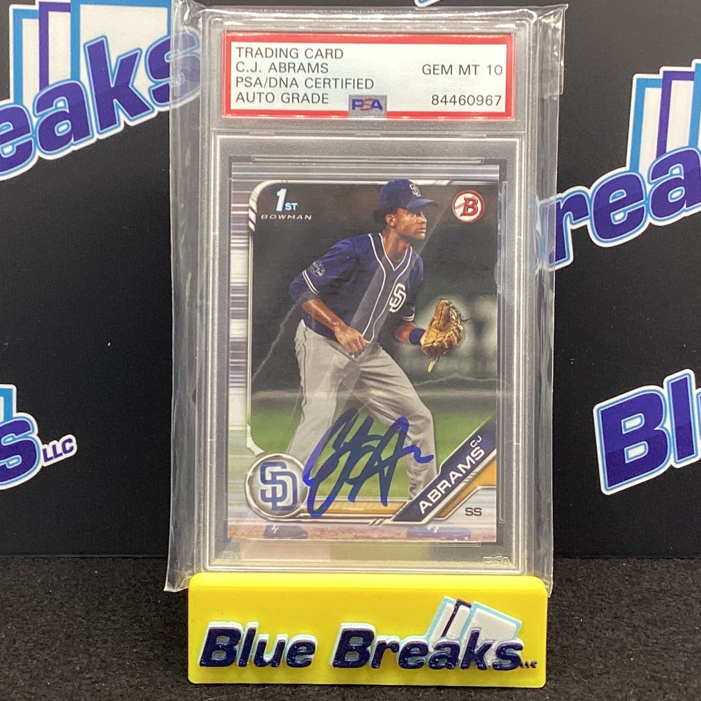 2019 Bowman 1st Bowman CJ Abrams auto PSA 10 #BD-85 Padres