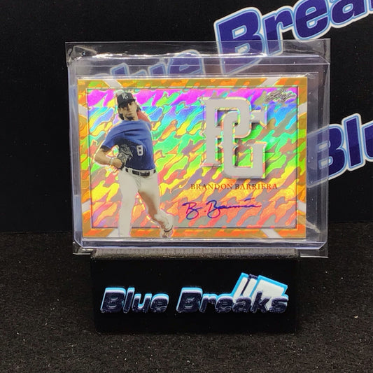 2021 Leaf Perfect Game National Showcase Gold Shimmer Brandon Barriera 1/1 #BA-BB1 Blue Jays