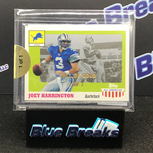 Topps Hall of Gold Joey Harrington 1/1 Lions