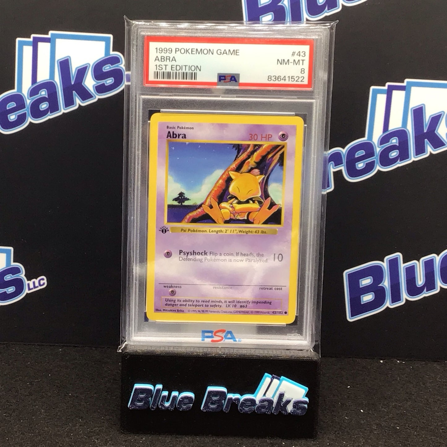 1999 Pokémon Game 1st Edition Abra #43 PSA 8