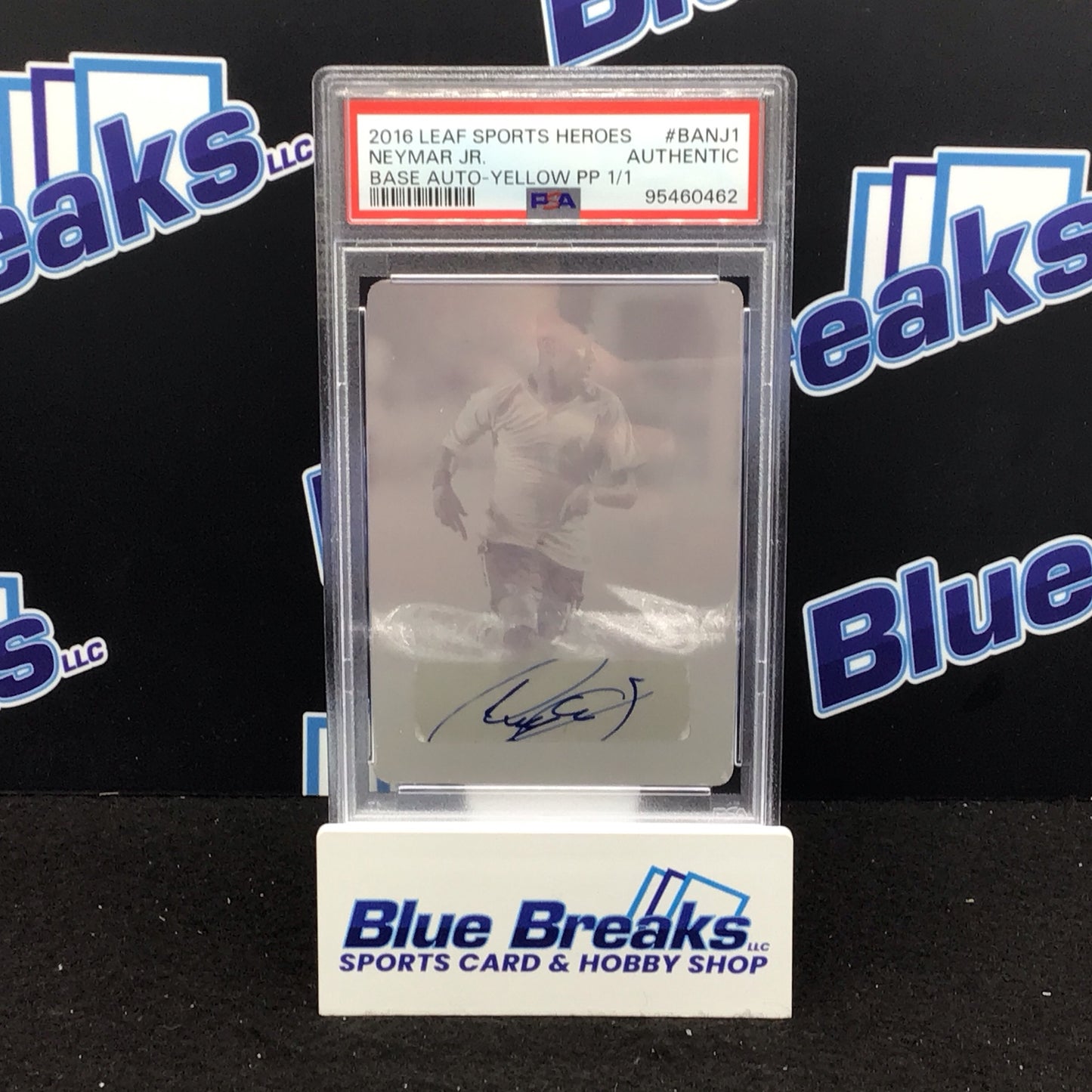 2016 Leaf Sports Heroes Yellow Plate Neymar Jr auto 1/1 #BA-NJI PSA authentic Brazil