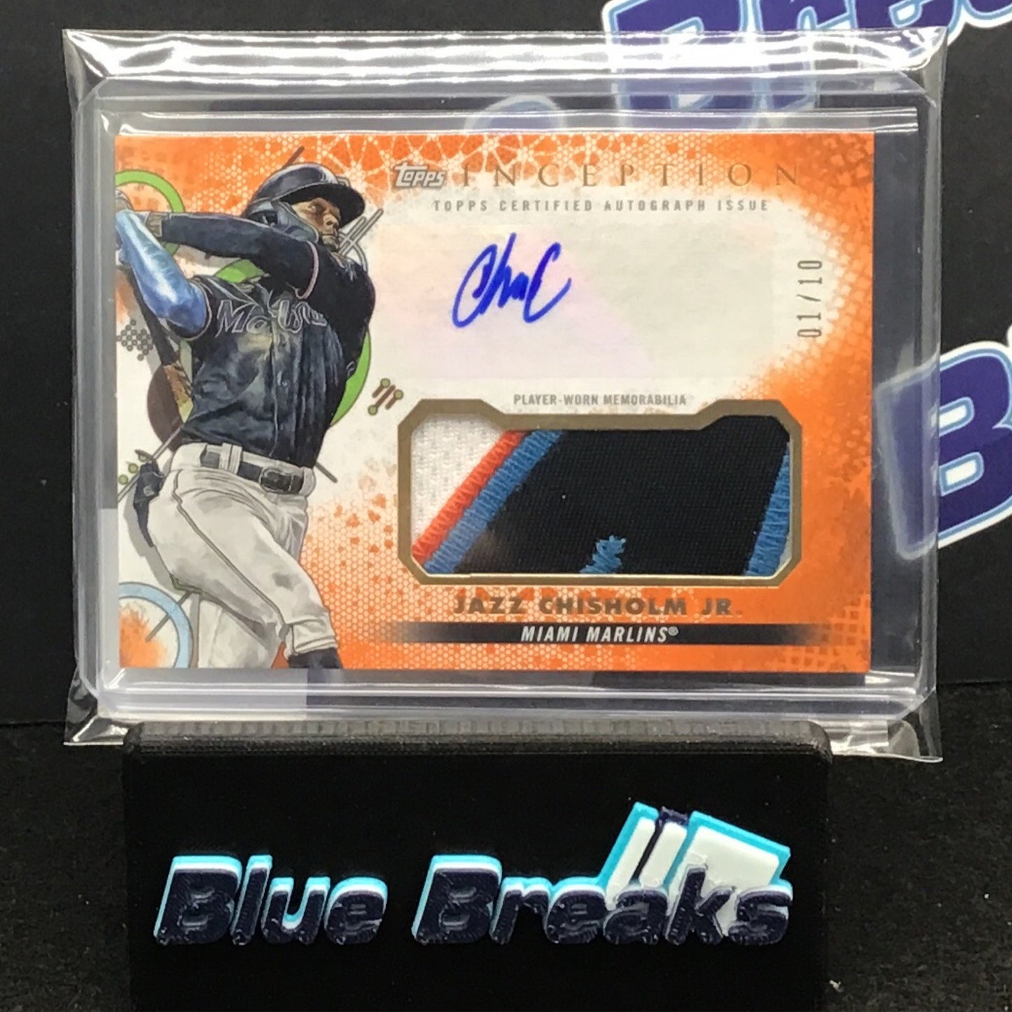2022 Topps Incepetion Orange Jazz Chisholm Jr auto relic 01/10 #IAP-JCM Marlins