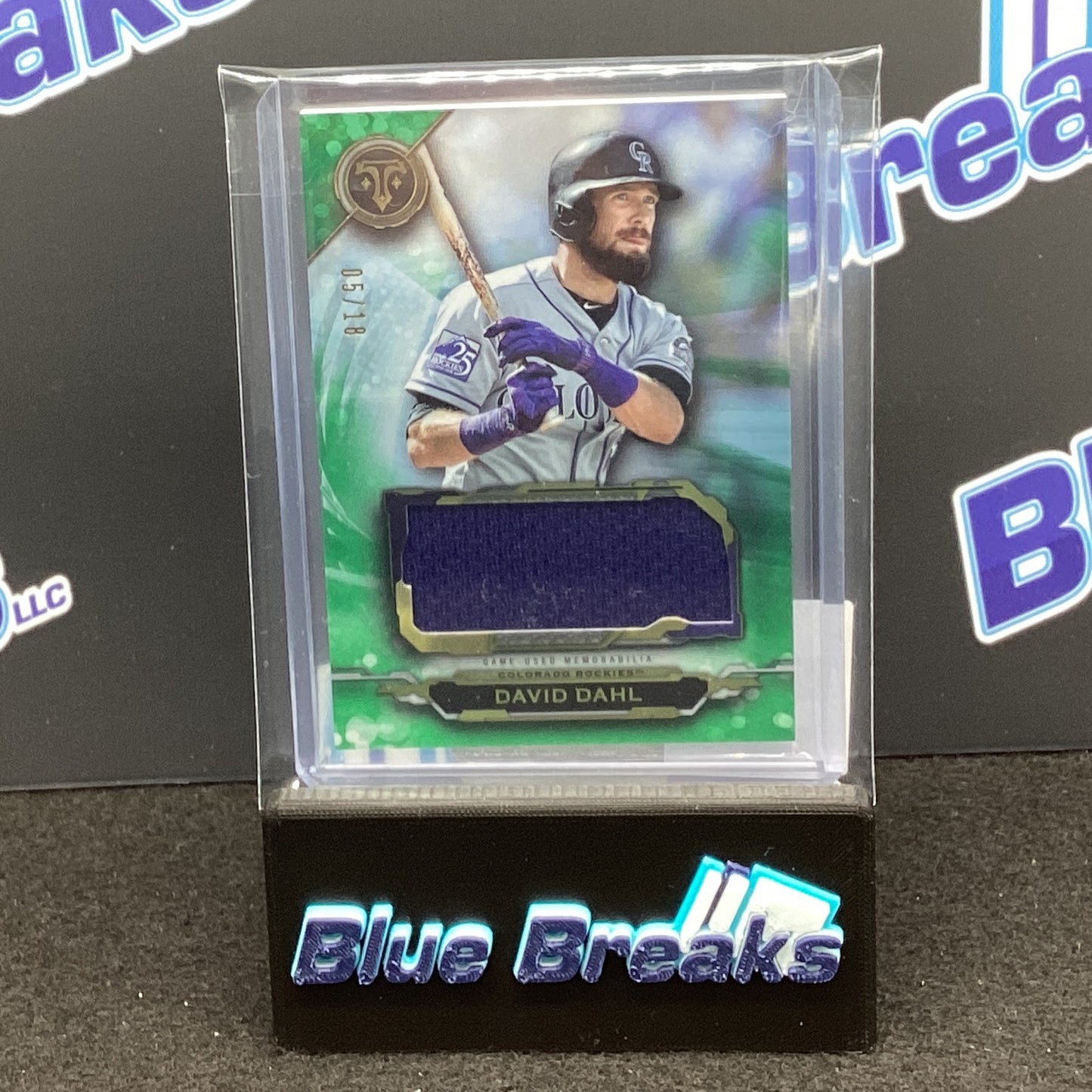 2019 Topps Triple Threads Single Jumbo Relic David Dahl 05/18 #SJR-DD2 Rockies