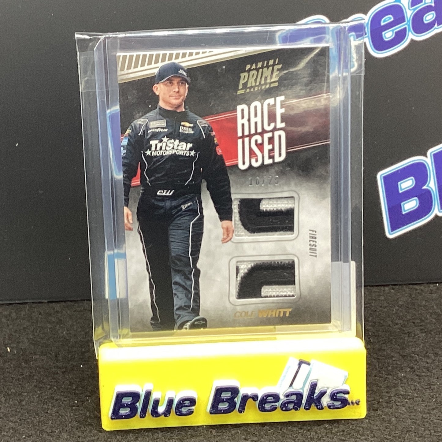 2018 Panini Prime Cole Whitt Used Race dual relic 15/25 RUD-CW