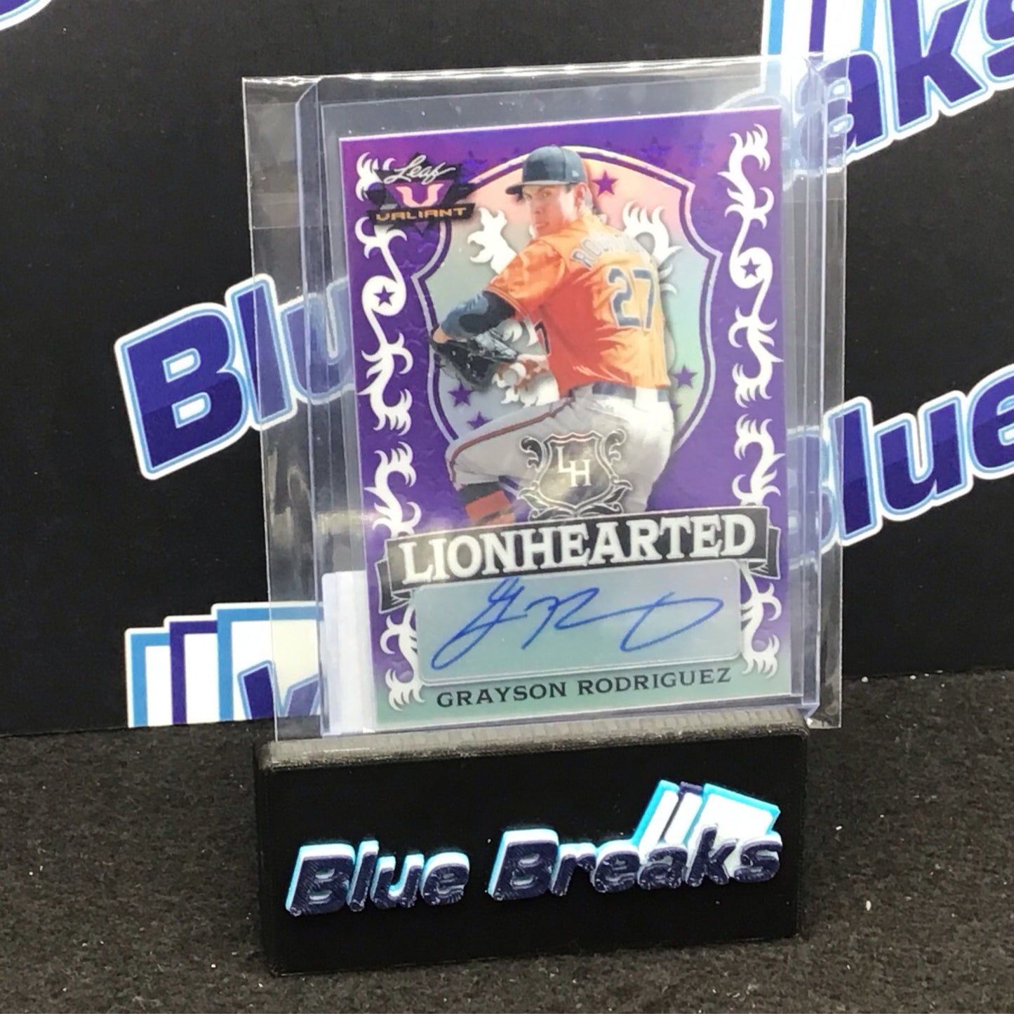 2021 Leaf Valiant purple Lionhearted Grayson Rodriguez auto 3/50 #LH-GR1 Orioles