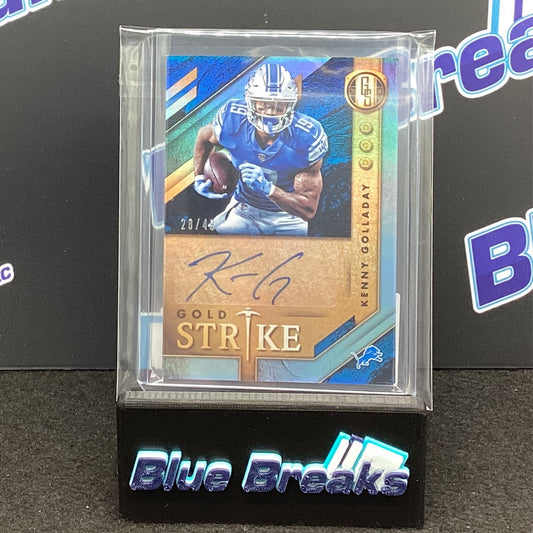 2018 Panini Gold Standard Gold Strike Kenny Golladay auto 28/49 #GS-KG Lions
