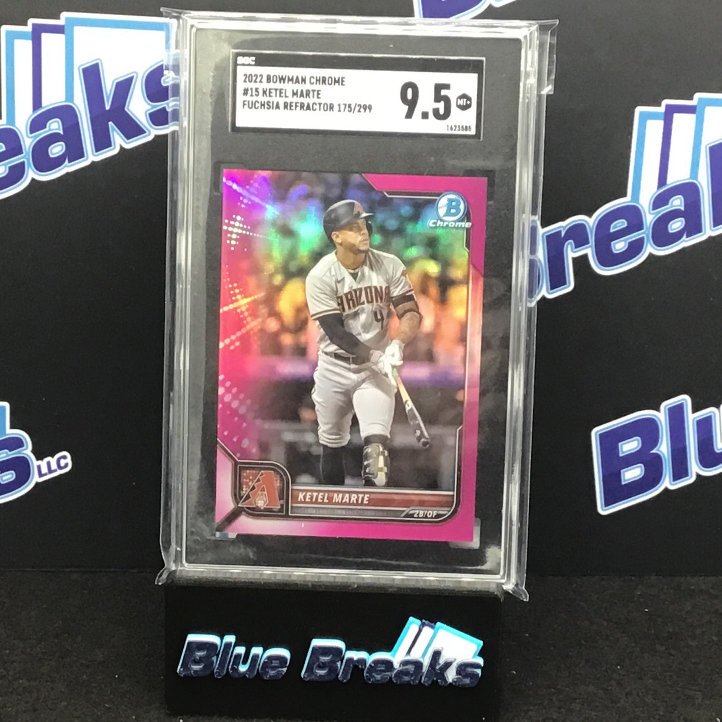 2022 Bowman Chrome Fuchsia Refractor Ketel Marte 175/299 #15 SGC 9.5 Diamondbacks