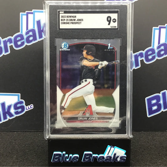 2023 Bowman - Druw Jones - Chrome Prospect - BCP-25 - SGC 9 - Arizona Diamondbacks