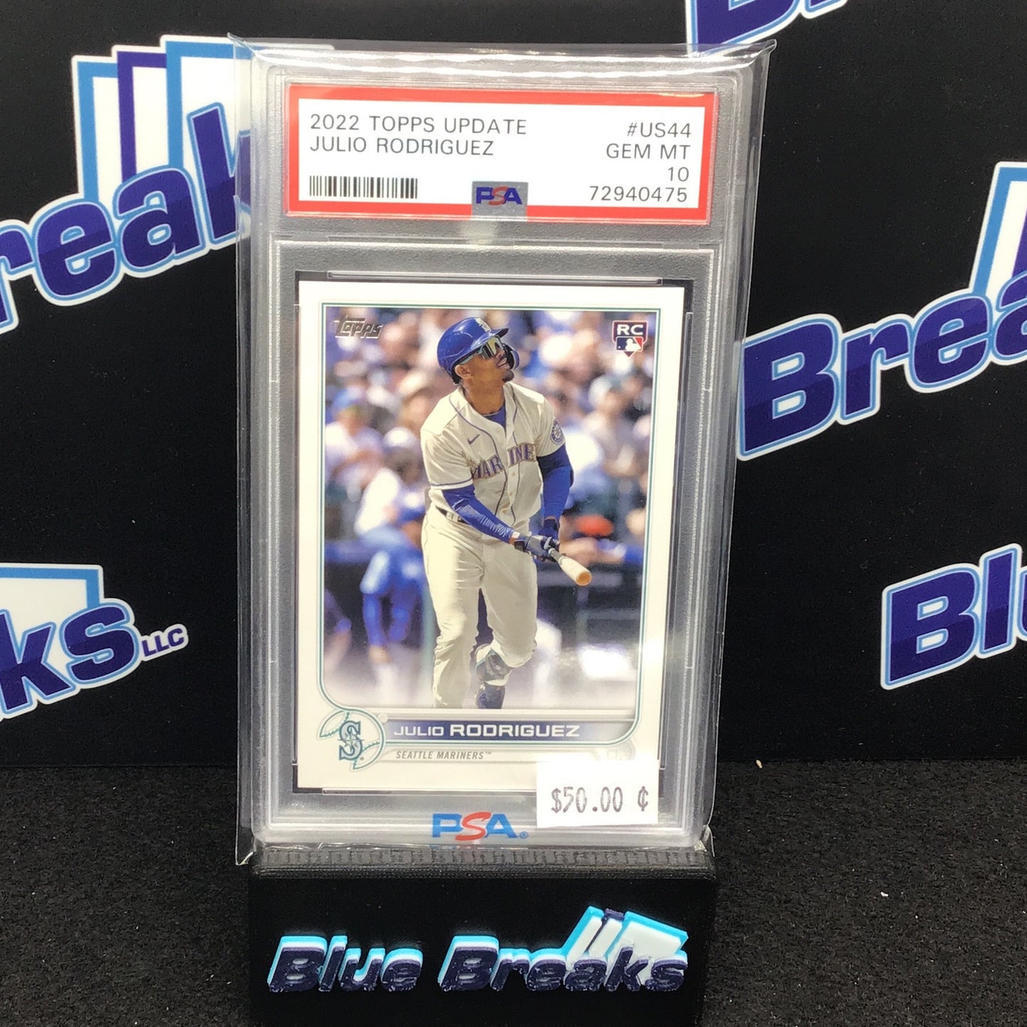 2022 Topps Update - Julio Rodriguez - US44 - PSA 10 - Seattle Mariners - US44