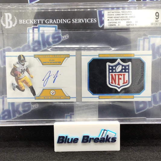 2017 National Treasures - Juju Smith-Schuster - Rookie Jumbo Materials - NFL Shield -Player Worn - 1/1 - Pittsburgh Steelers - Beckett 9