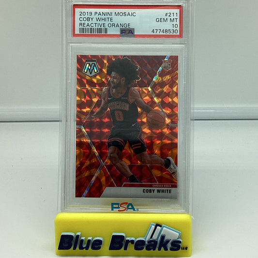 2019 Panini Mosaic - Coby White Gem 10 Reactive Orange