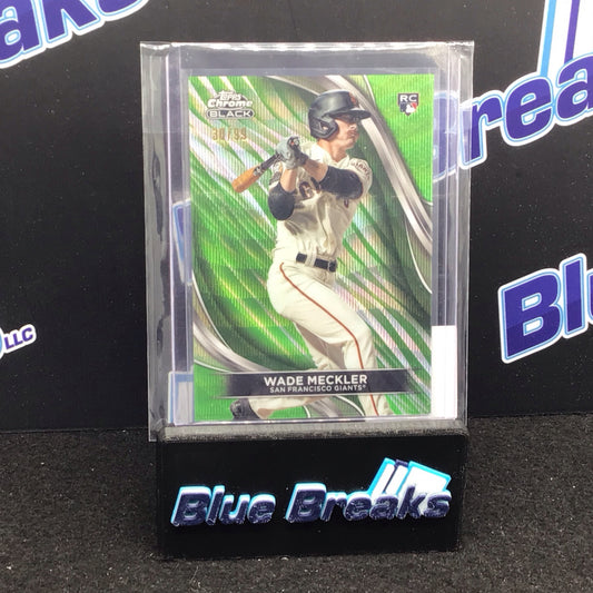 2024 Topps Chrome Black Green Wave Refractor Wade Meckler 30/99 RC #47 - San Francisco Giants