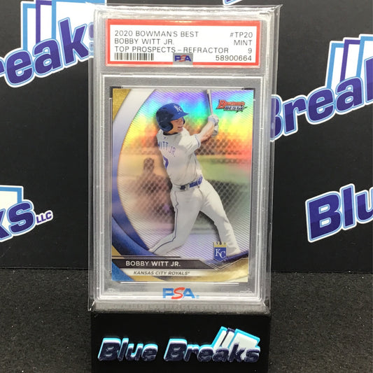 2020 Bowmans Best - Bobby Witt Jr - Top Prospects - Refractor - PSA 9