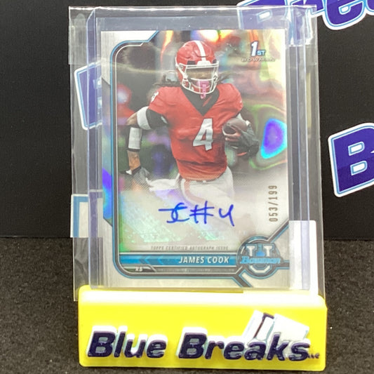 2022 Topps Bowman U 1st Bowman Lava James Cook auto 053/199 BCPA-JC - Buffalo Bills