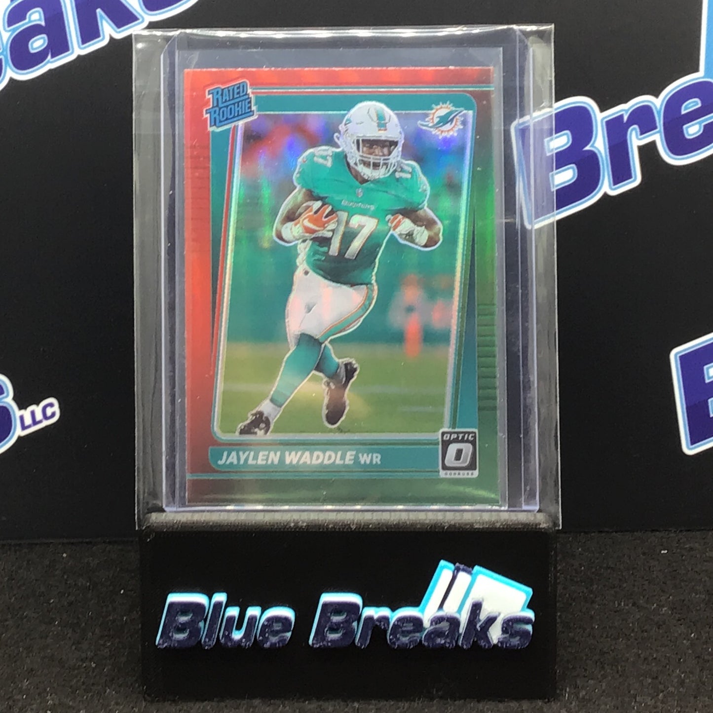 2021 Panini - Donruss Optic - Jaylen Waddle - Miami Dolphins - Red / Green - P-263