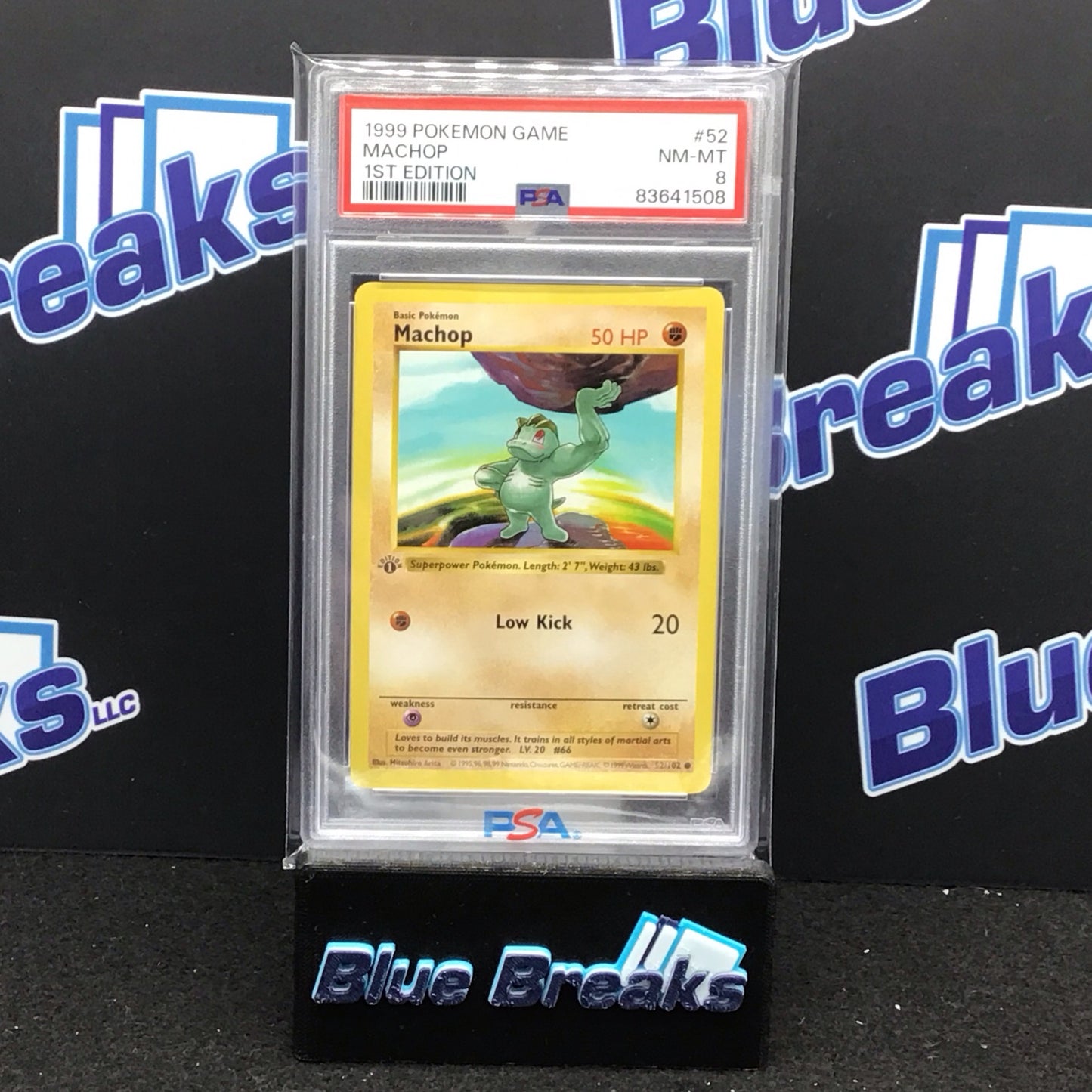 1999 Pokémon Game 1st Edition Machap #52 PSA 8