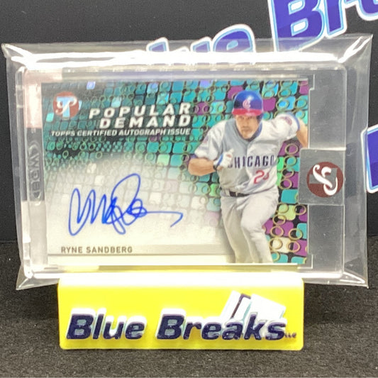 2022 Topps Pristine Popular Demand Ryne Sandberg auto