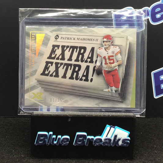 2021 Panini Xr Extra! Extra! Patrick Mahomes #EXT3 Chiefs